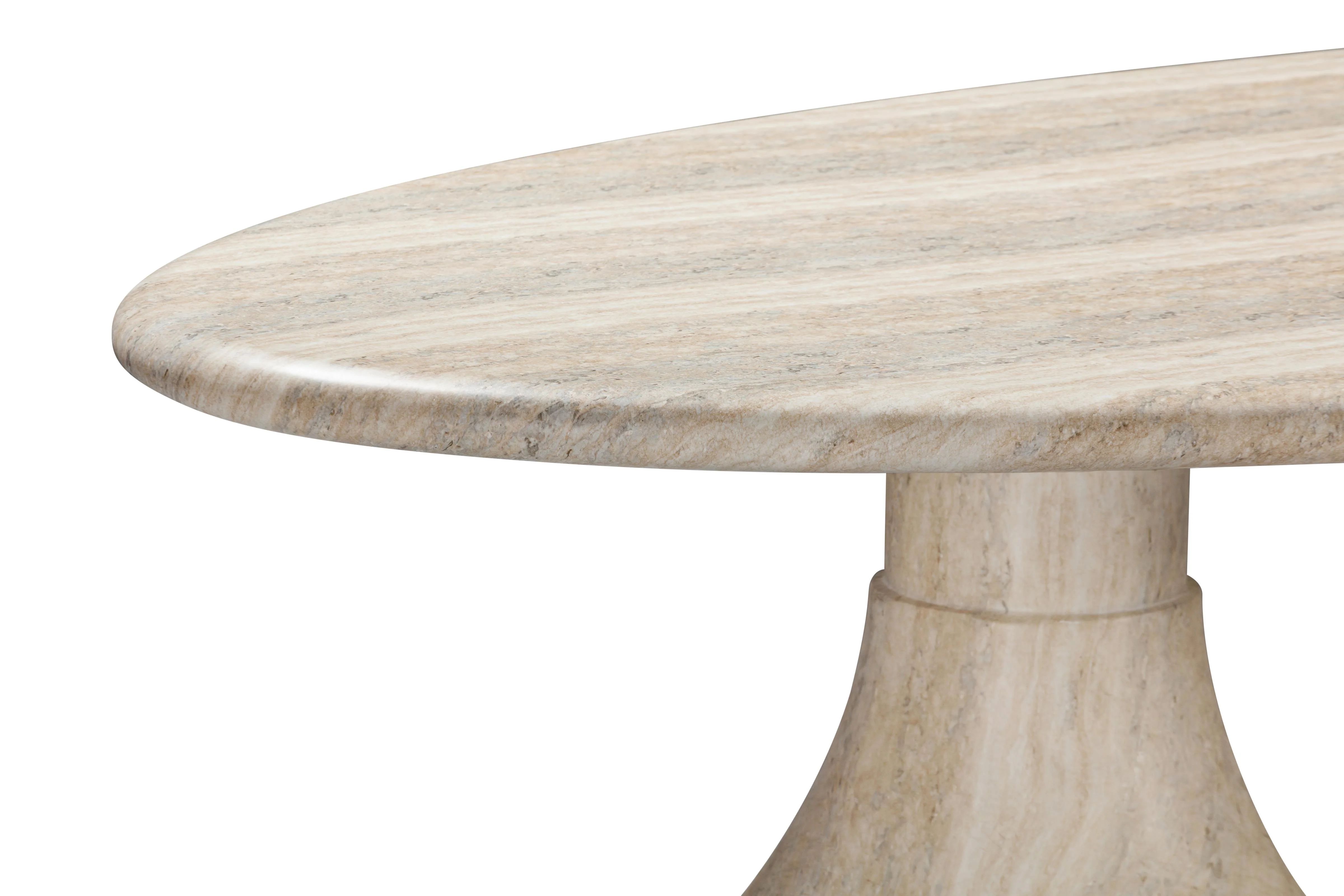 Aqua Oval Dining Table Travertine - 2.2m - Image 4