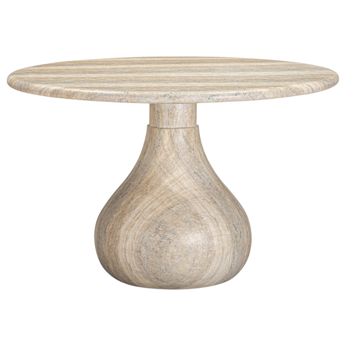 Aqua Round Dining Table Travertine Finish - 1.2m - Image 4