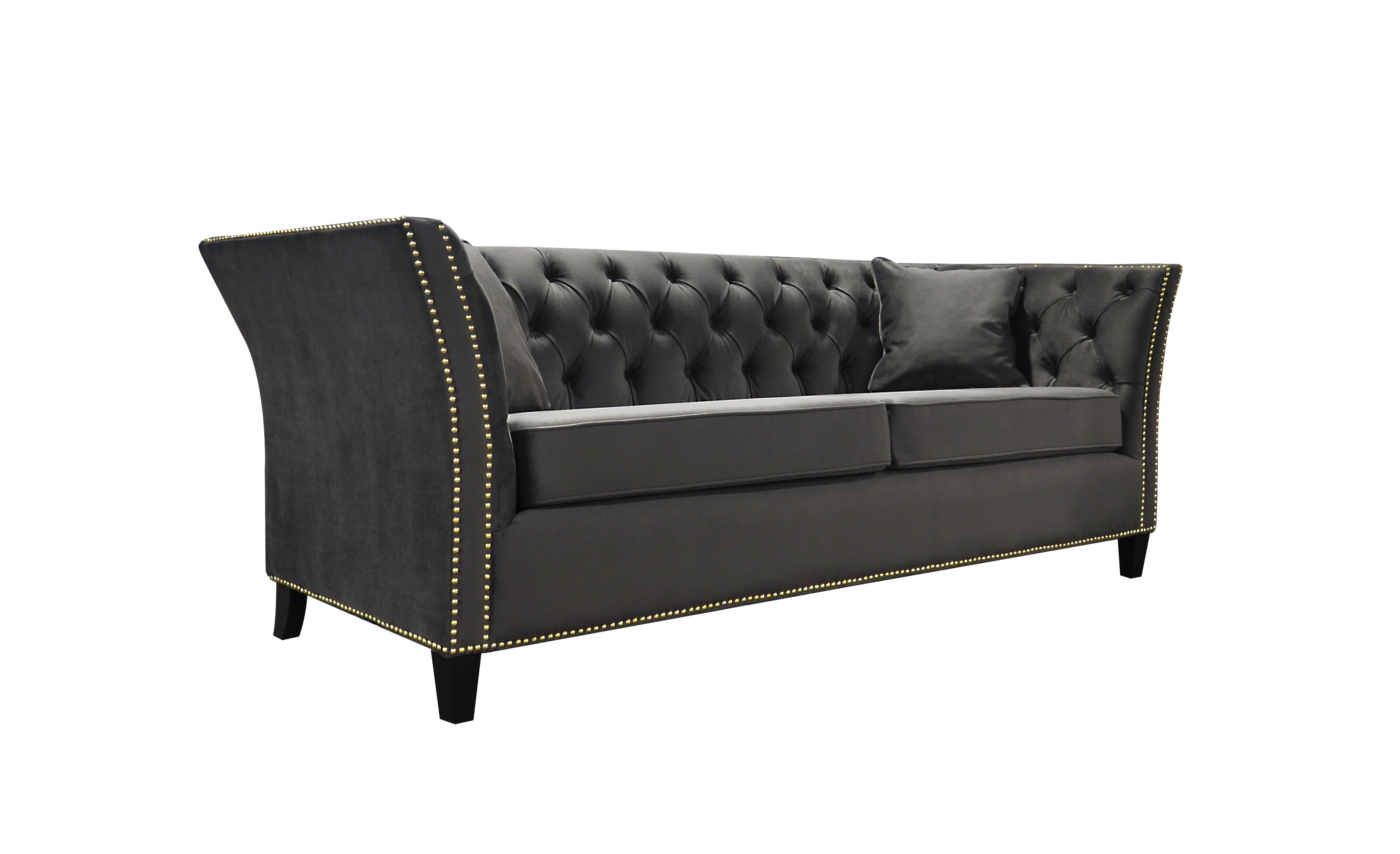 Balboa 3 Seater Sofa Dark Grey Velvet - Image 2
