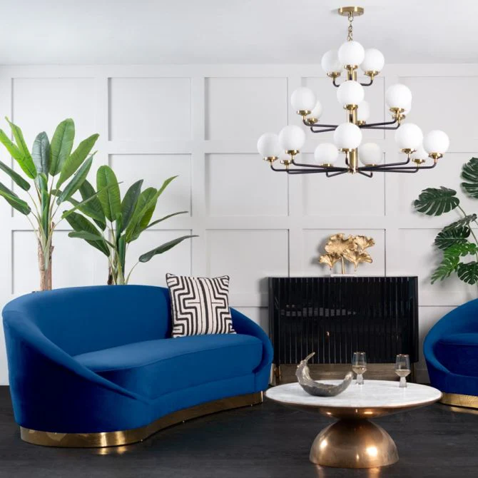Barbie Sofa Navy - Gold - Image 2
