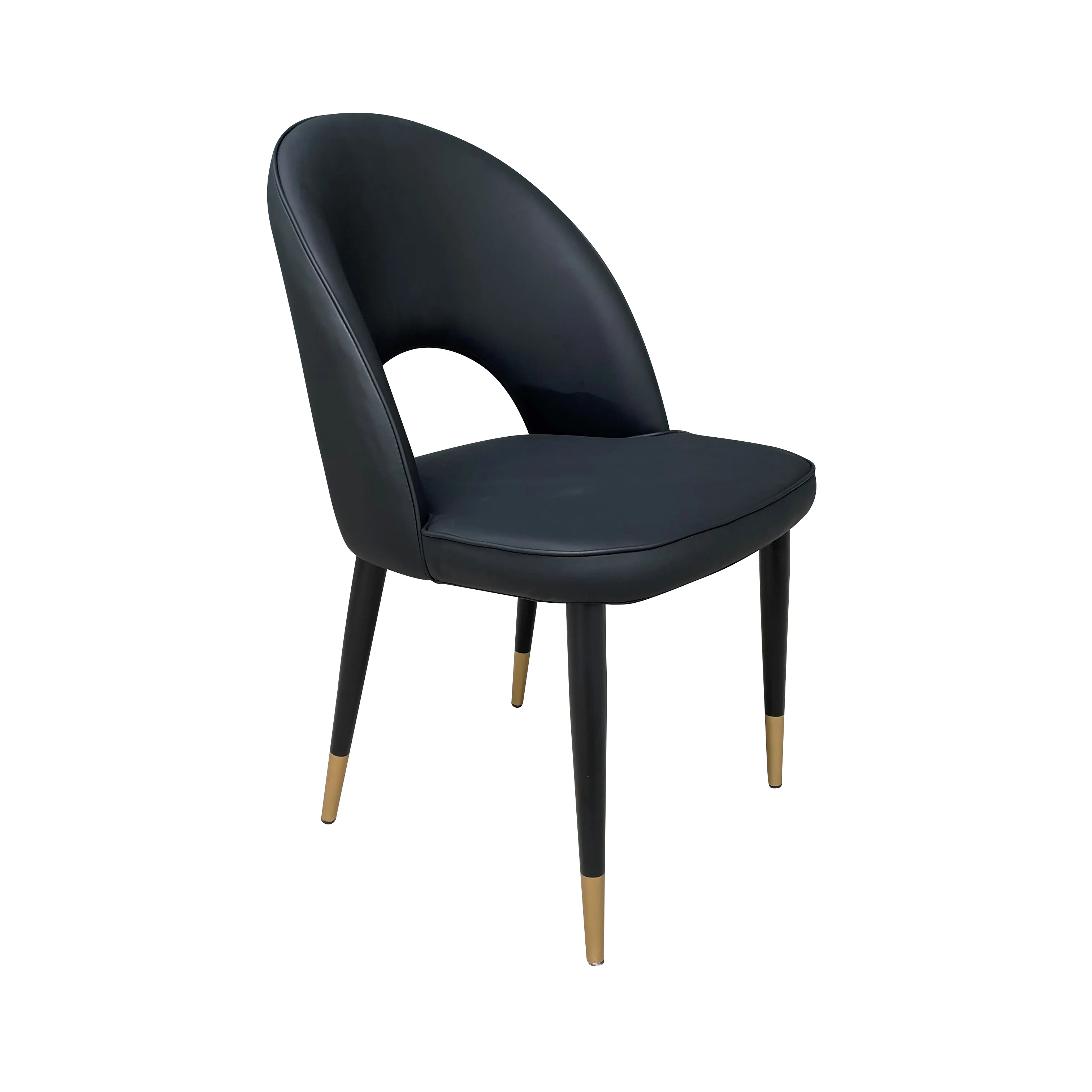 Bourdain Dining Chair Black Leather Look - Image 2