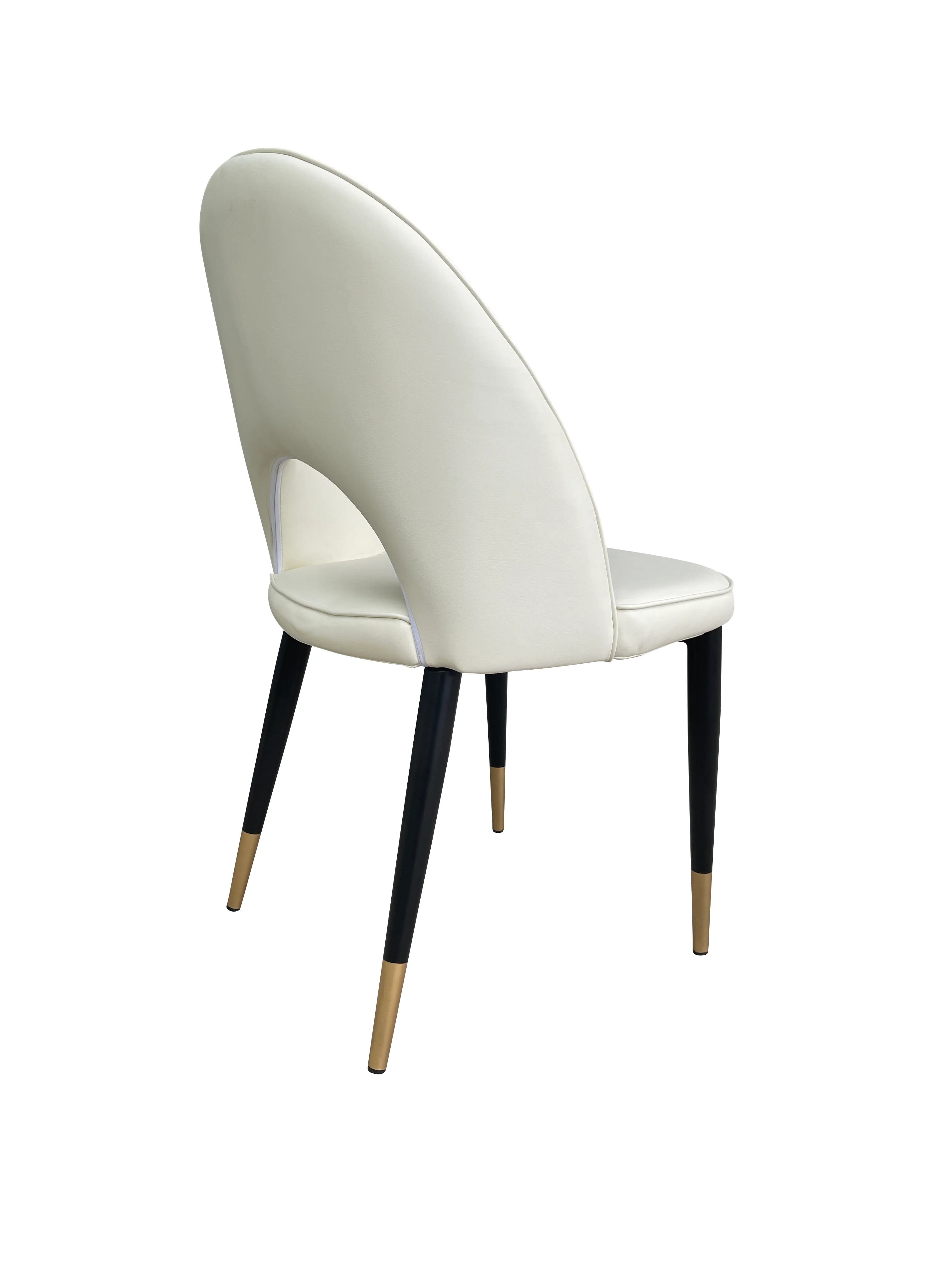 Bourdain Dining Chair Cream Leather Look - Image 3
