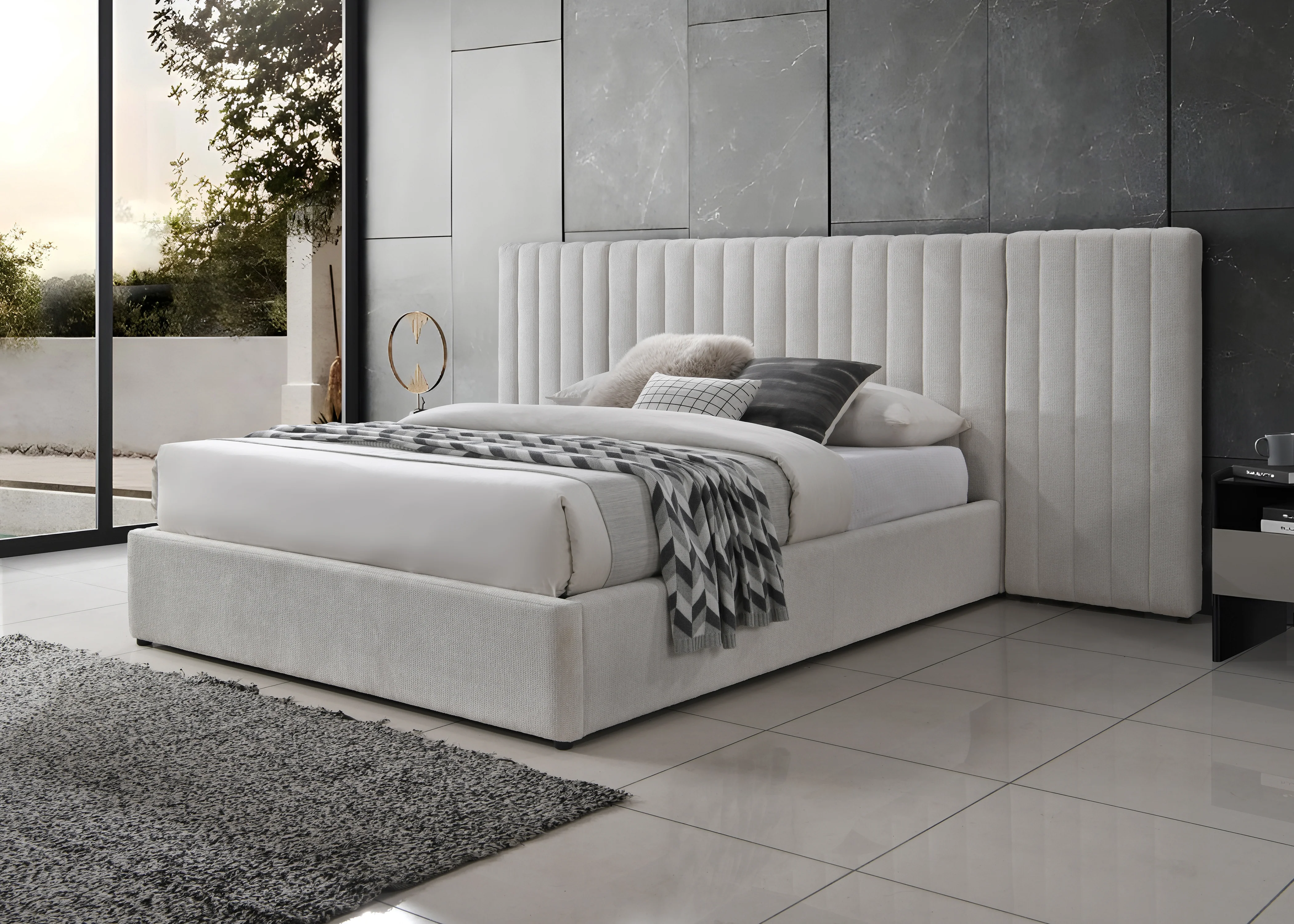 Corsica Queen Bed Beige - Image 2