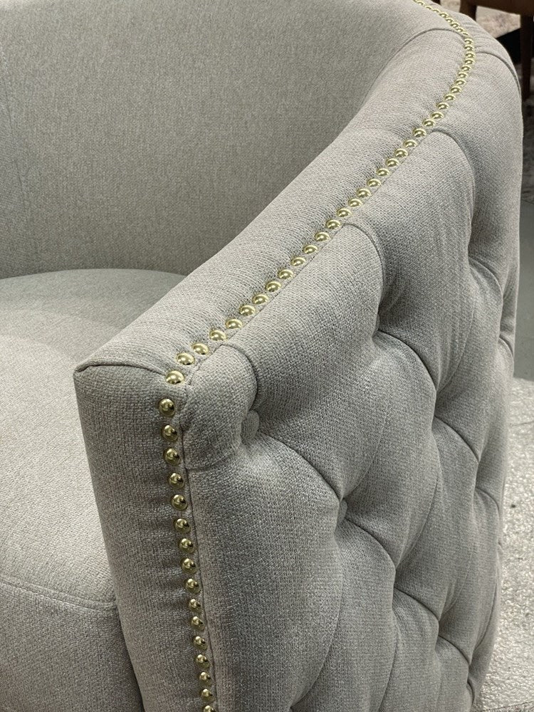 Creed Swivel Chair Creme Linen - Image 3