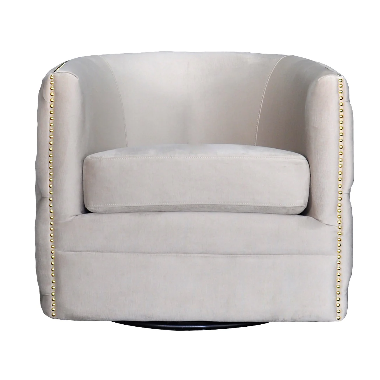 Creed Swivel Chair Creme Velvet - Image 2