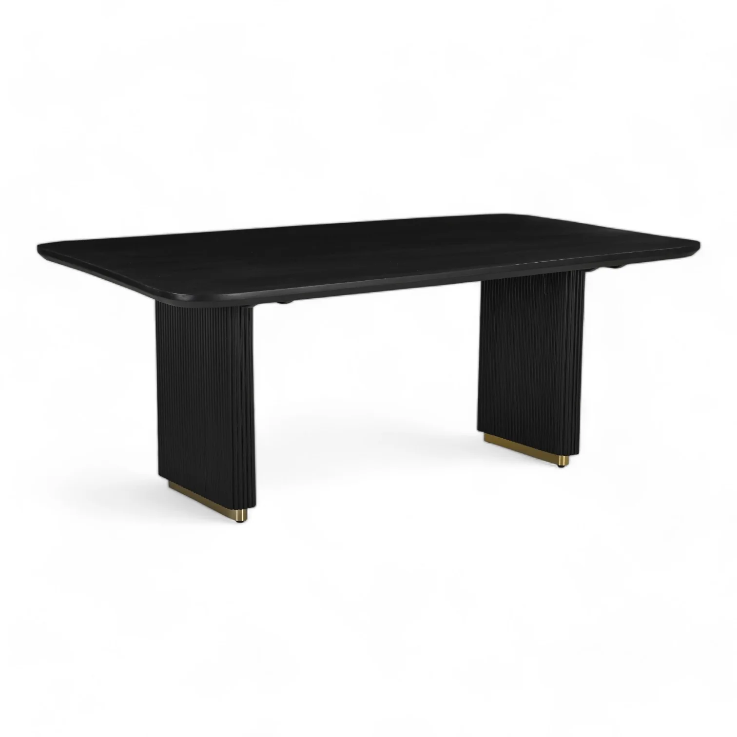 Hamptons Fluted Wooden Rectangle Dining Table - 2m