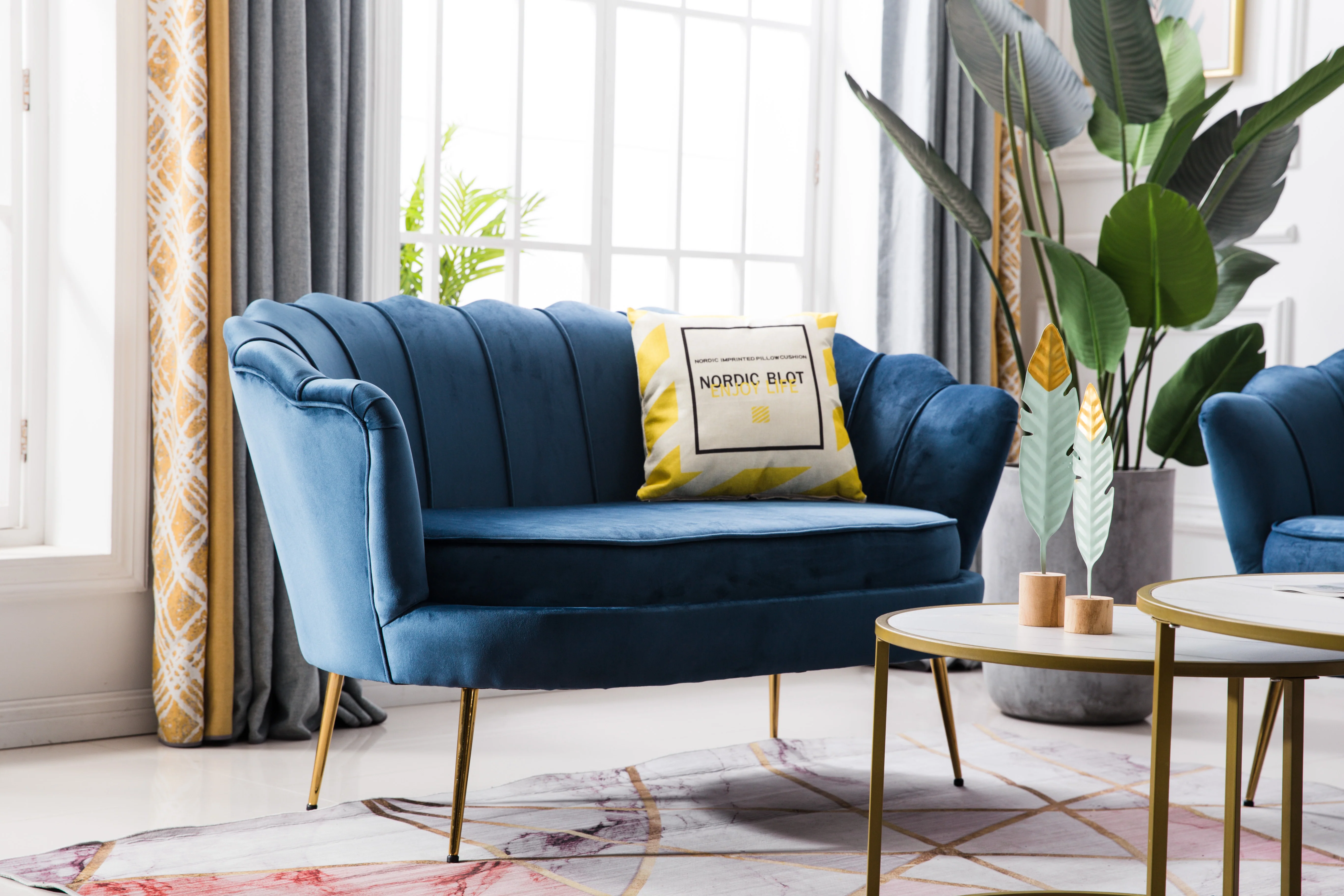 Murcia 2 Seater Navy Velvet - Image 3