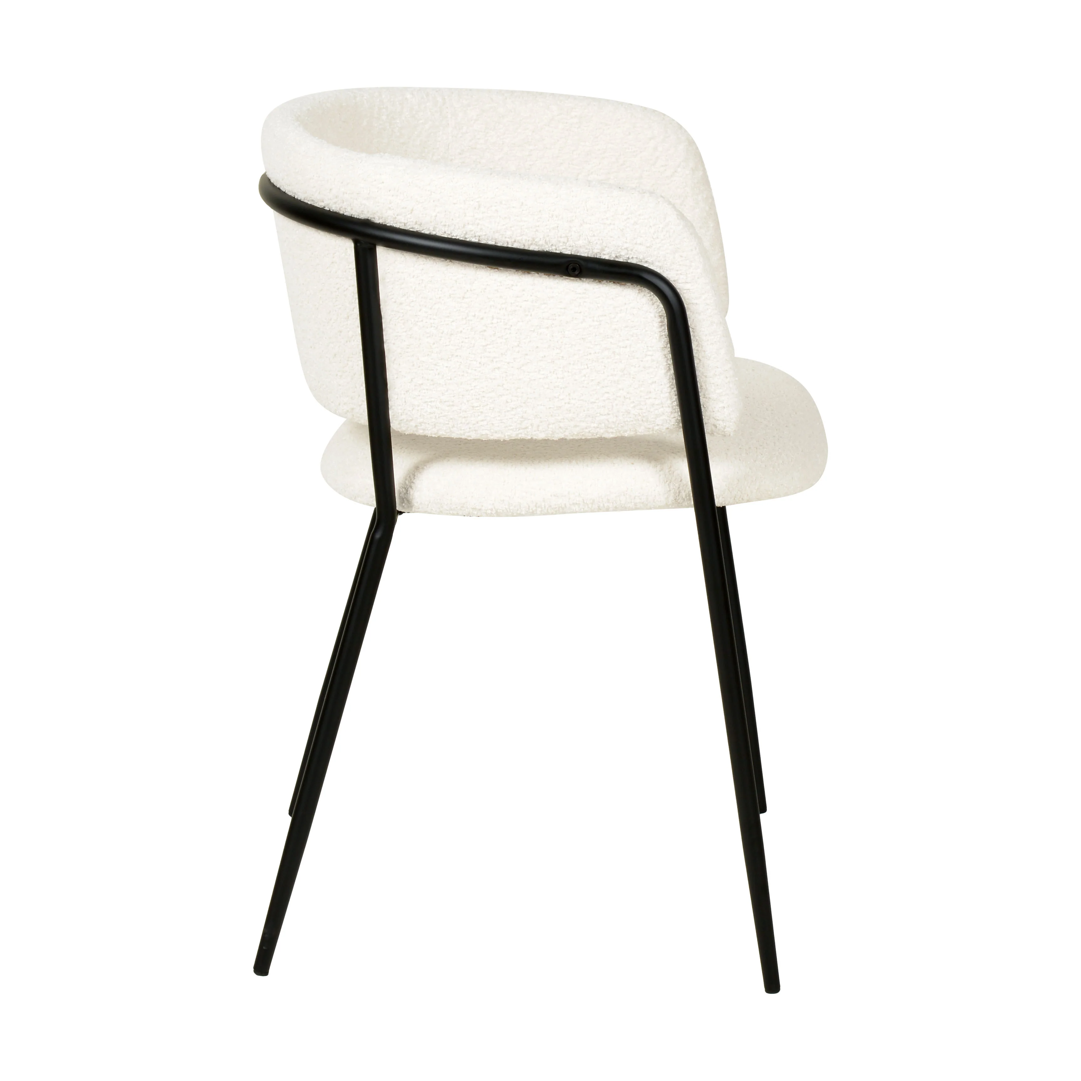 Nell Dining Chair Boucle - Black Frame - Image 6