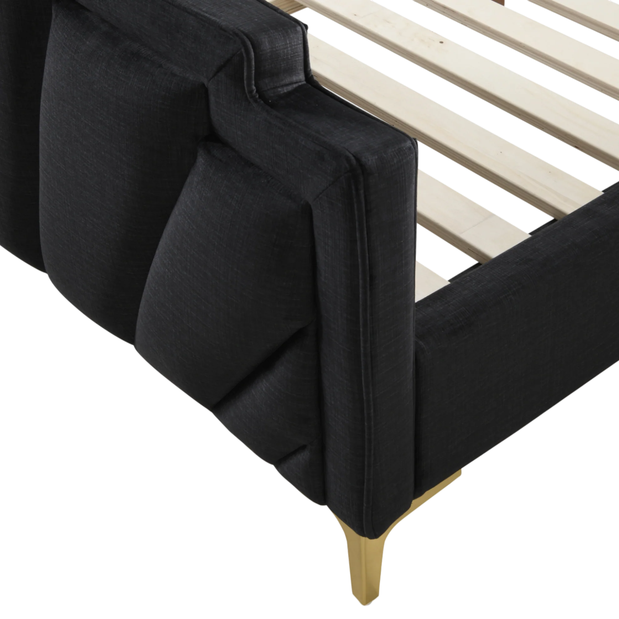 Phillipe Queen Bed Black Velvet - Image 5