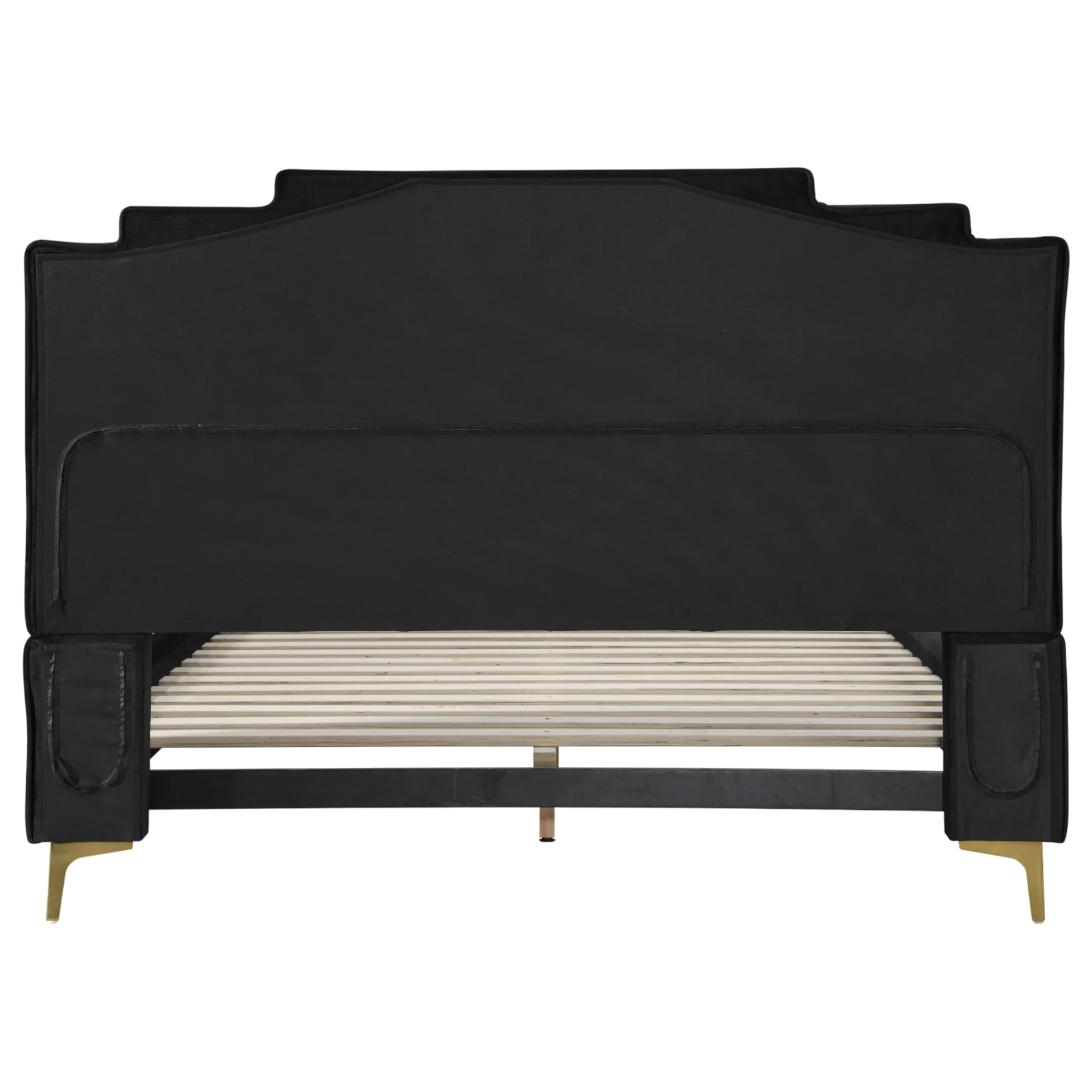 Phillipe Queen Bed Black Velvet - Image 6