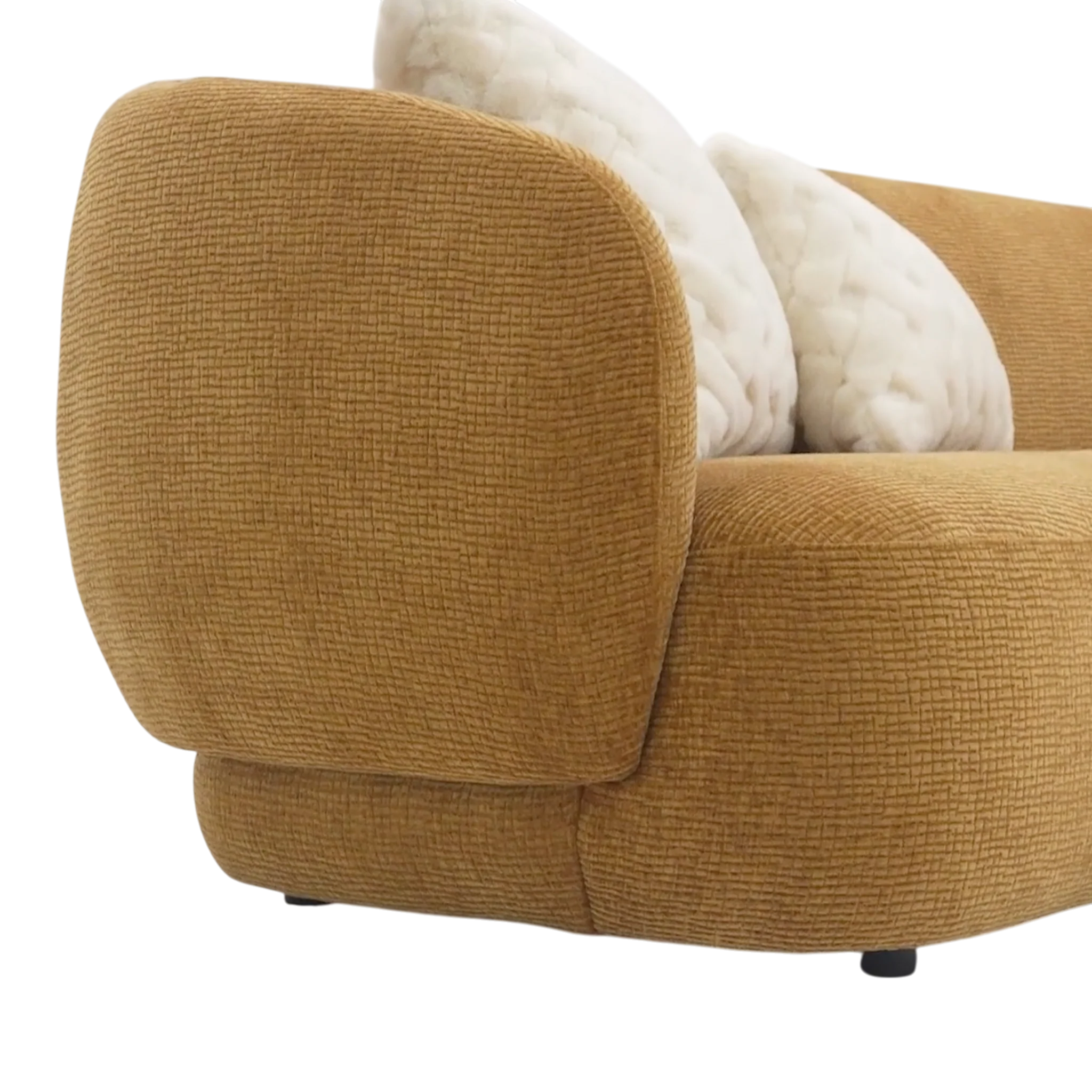 Puffy 3 Seater Sofa Textured Bronze - Image 4