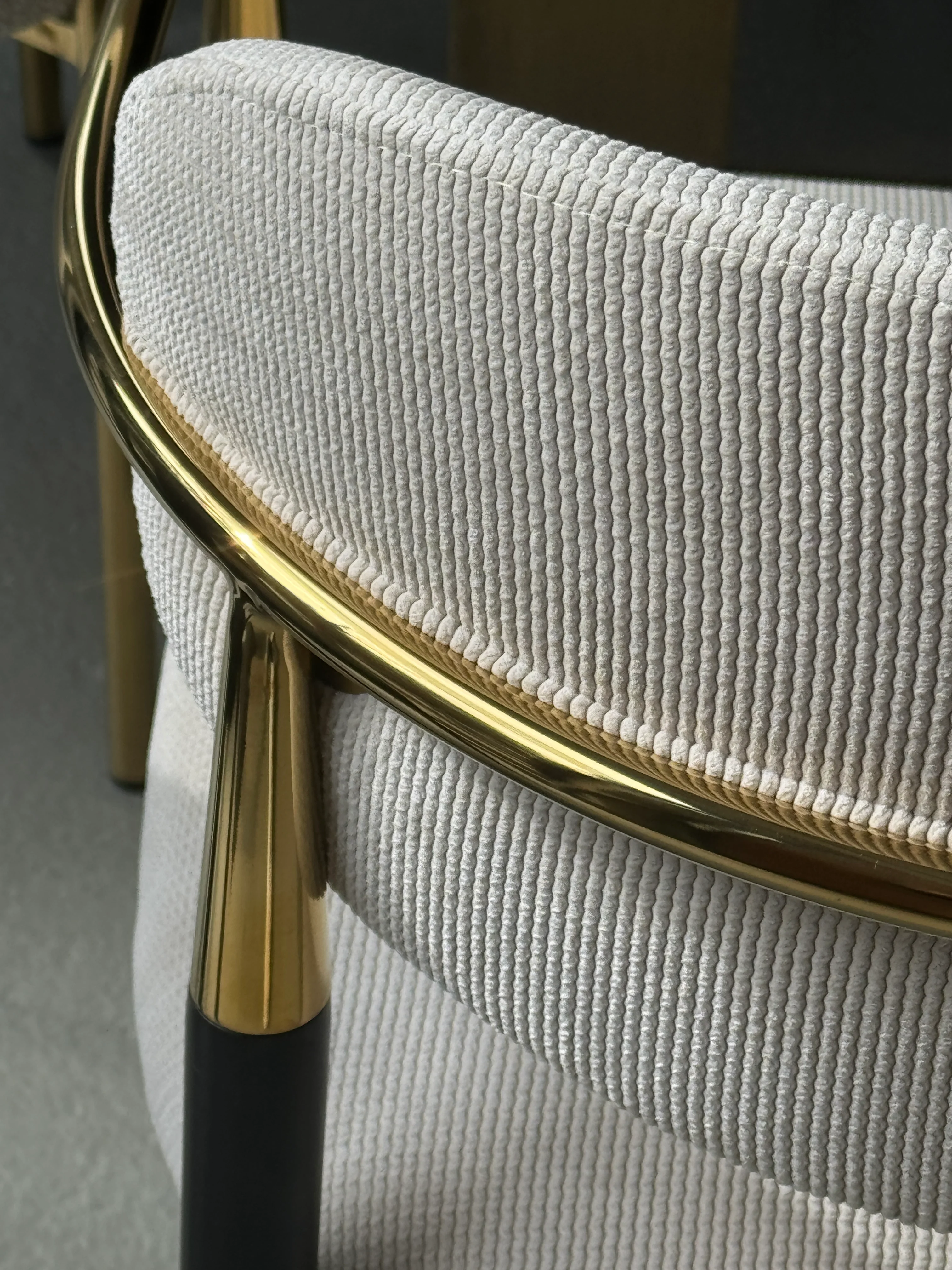 Rhodes Beige Fabric Dining Chair - Image 9