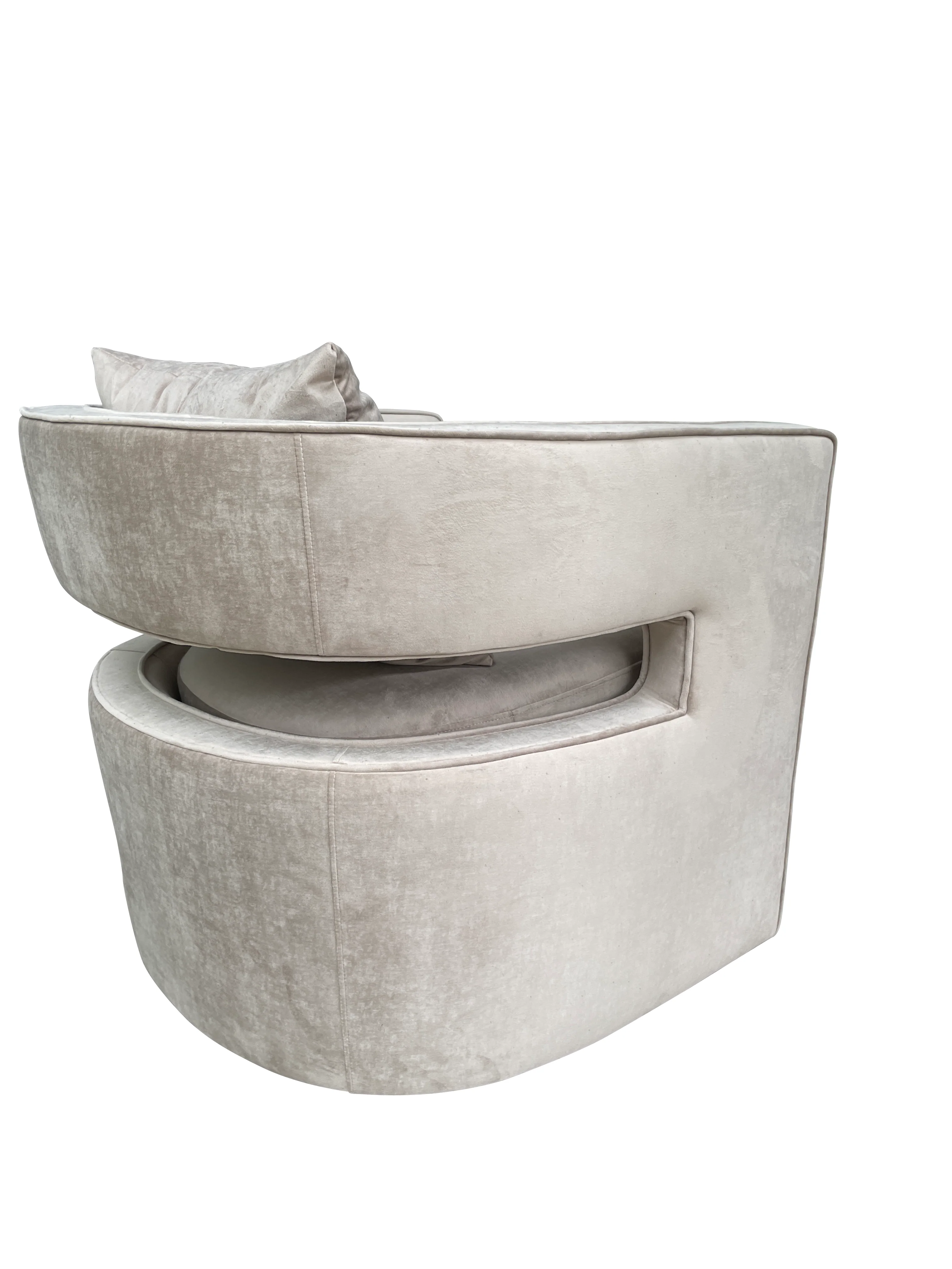 Rhonda Swivel Chair Crushed Beige - Image 3