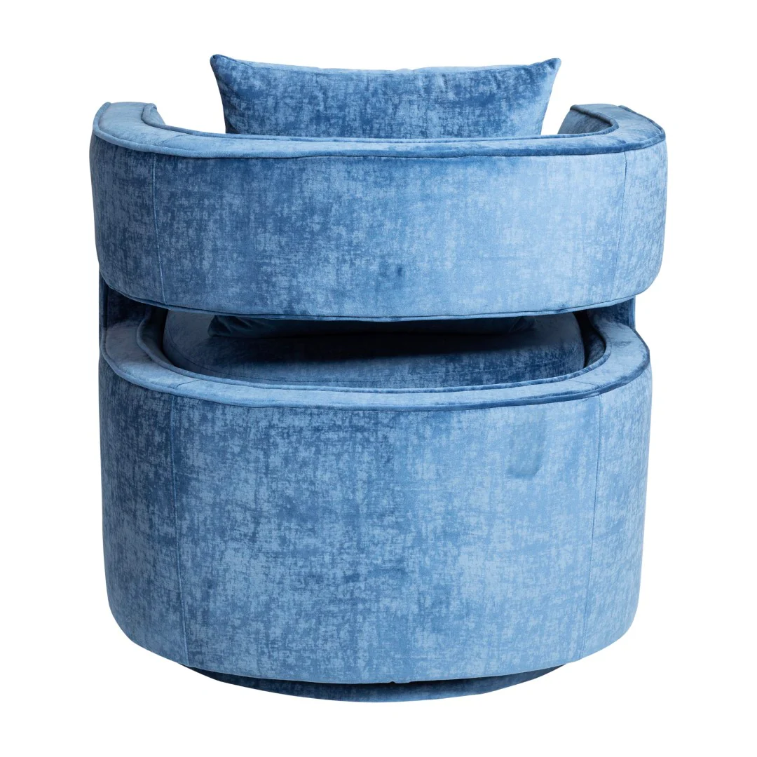 Rhonda Swivel Chair Crushed Blue - Image 3
