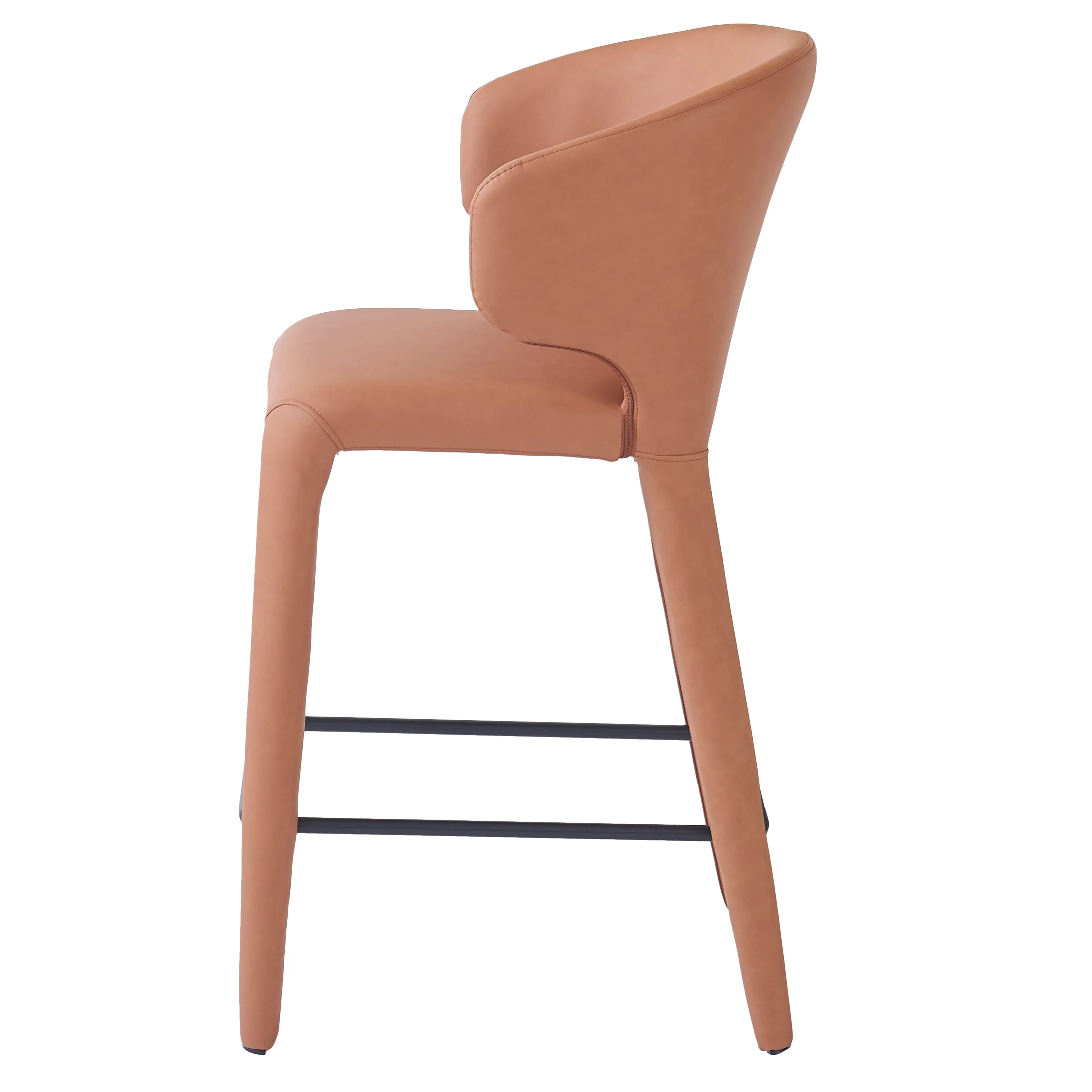 Romano Bar Stool Tan Leather Look - Image 3