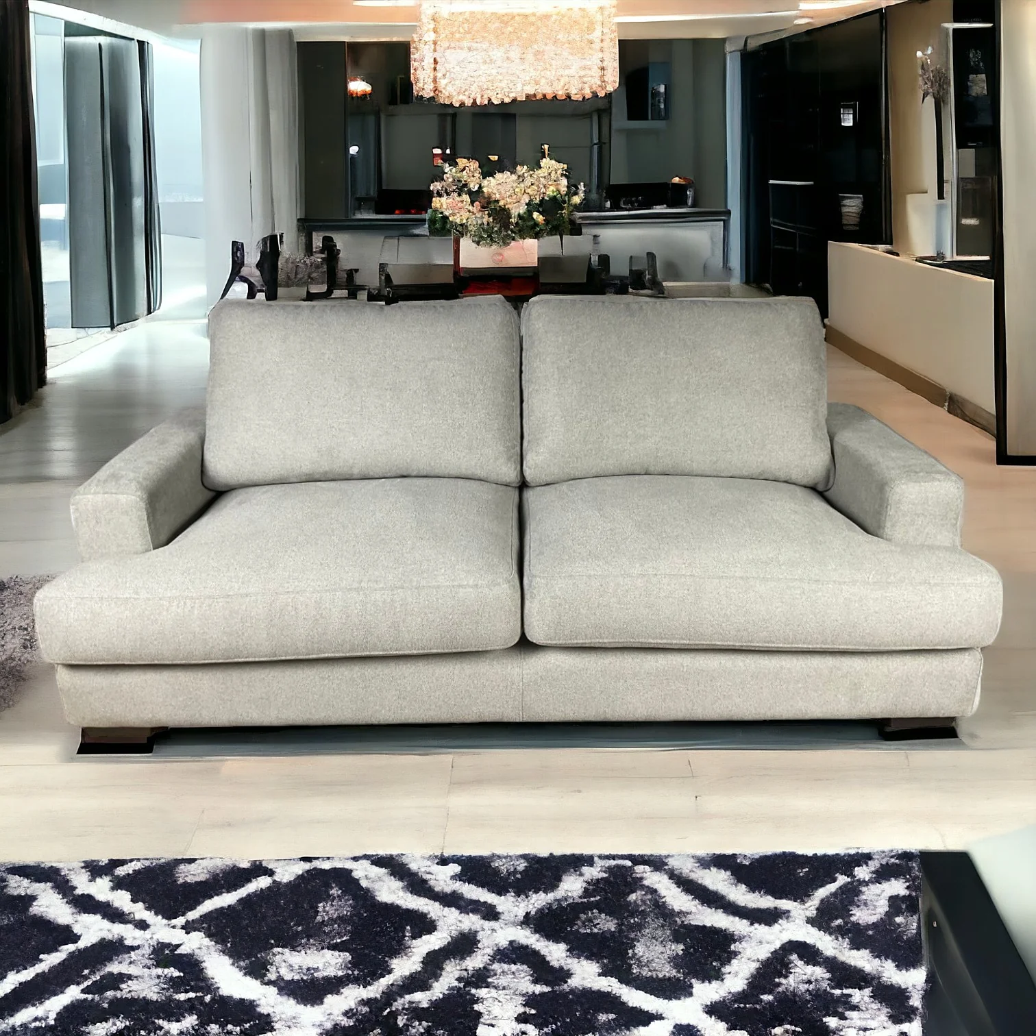 Snuggy 3 Seater Sofa Light Grey - Image 2
