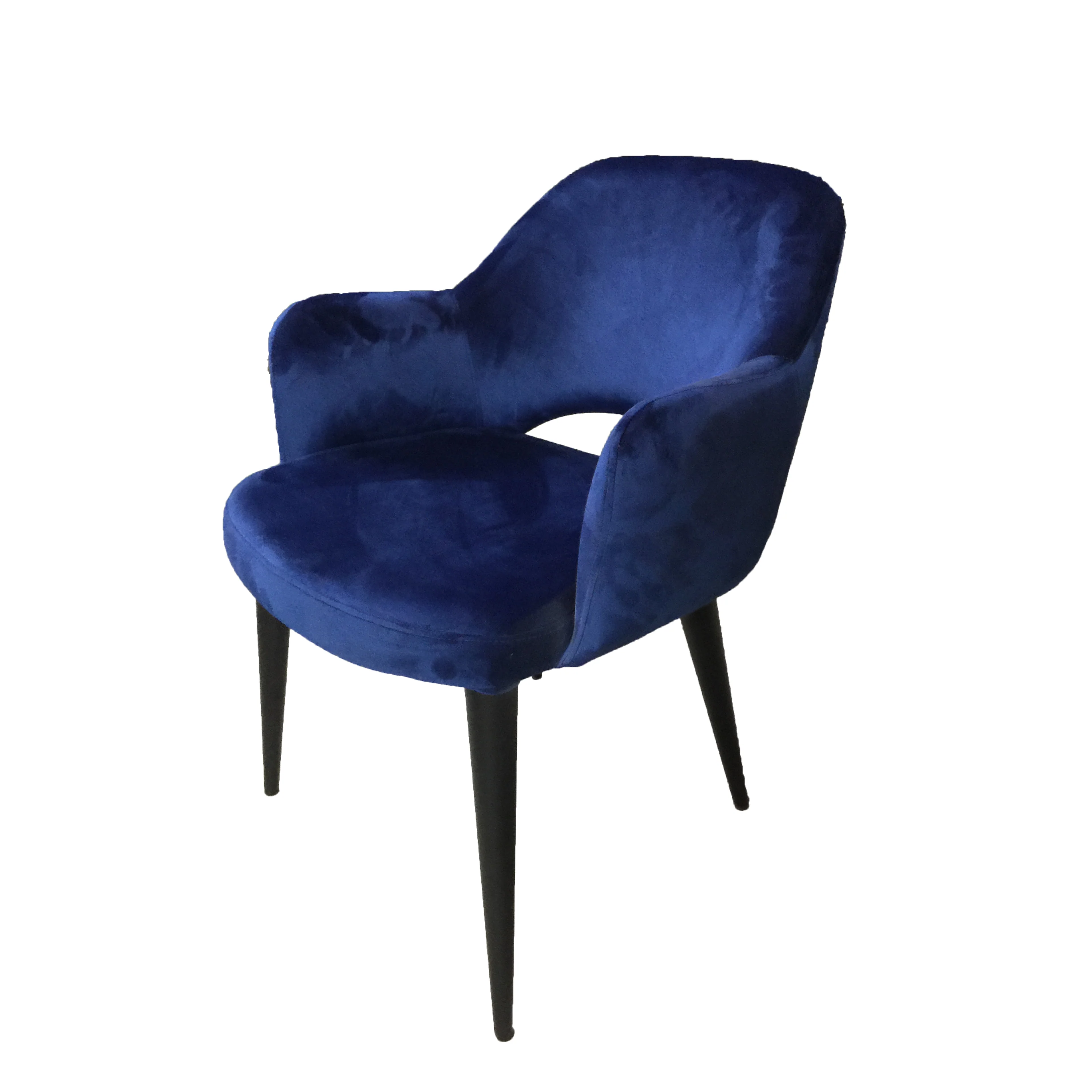 Terrazo Dining Chair Navy Velvet - Image 3