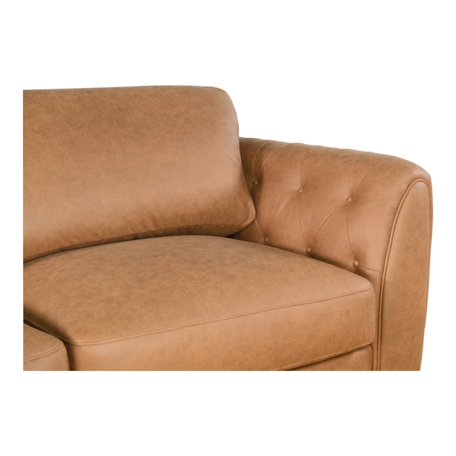 Windsor 3 Seater Sofa Tan Leather Look - Image 5
