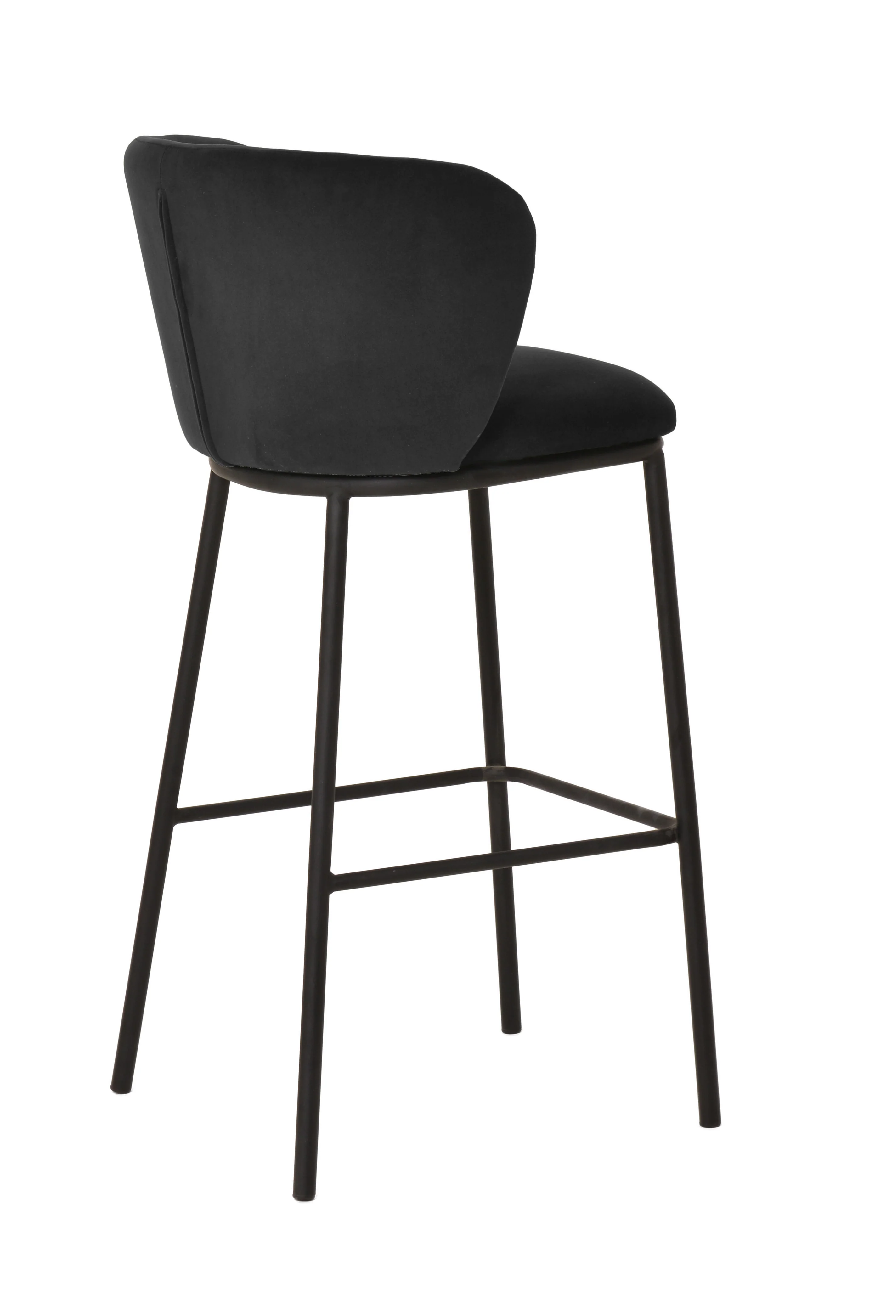Zampatti Bar Stool Black Velvet - Image 2